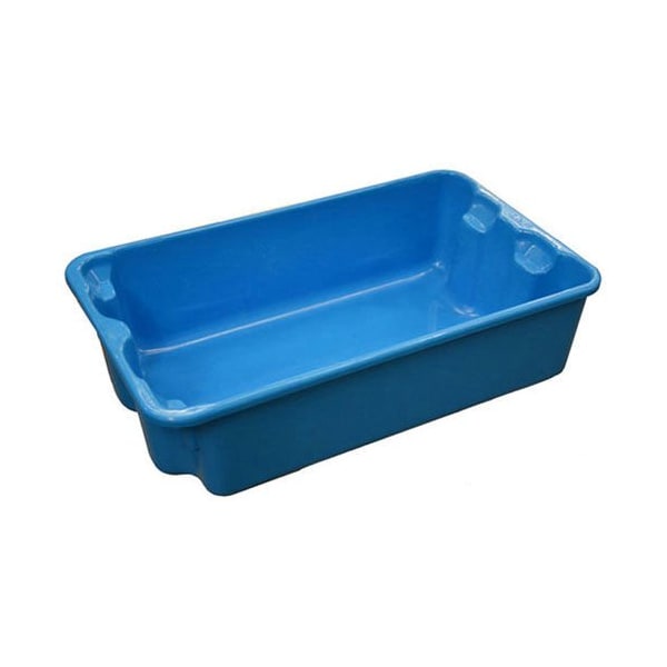 Molded Fiber Glass Tray Co Stack & Nest Storage Tote, 17-7/8 in L x 5 in H, Blue, Fiberglass 780208-5268 - main